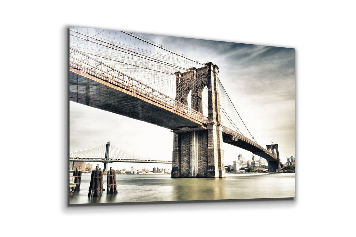 Brooklyn Bridge Clouds UV Direct Aluminum Print Australian Made Quality