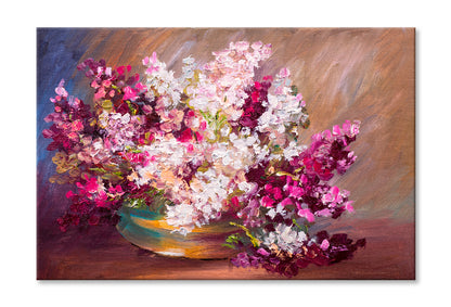 Bouquet Of Lilac & Colorful Still Life Oil Painting Wall Art Limited Edition High Quality Print Stretched Canvas None