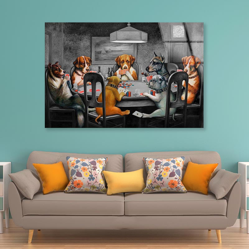 Dogs Playing Cards Acrylic Glass Print Tempered Glass Wall Art 100% Made in Australia Ready to Hang