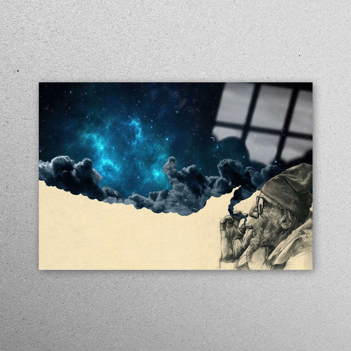 Smoking Out in Space Acrylic Glass Print Tempered Glass Wall Art 100% Made in Australia Ready to Hang