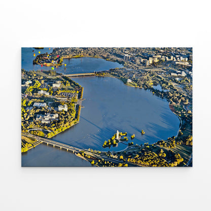 Canberra ACT Australia Lake Burley Griffin Balloon Wall Art Decor 100% Australian Made
