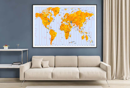 Time Zone Map Home Decor Premium Quality Poster Print Choose Your Sizes