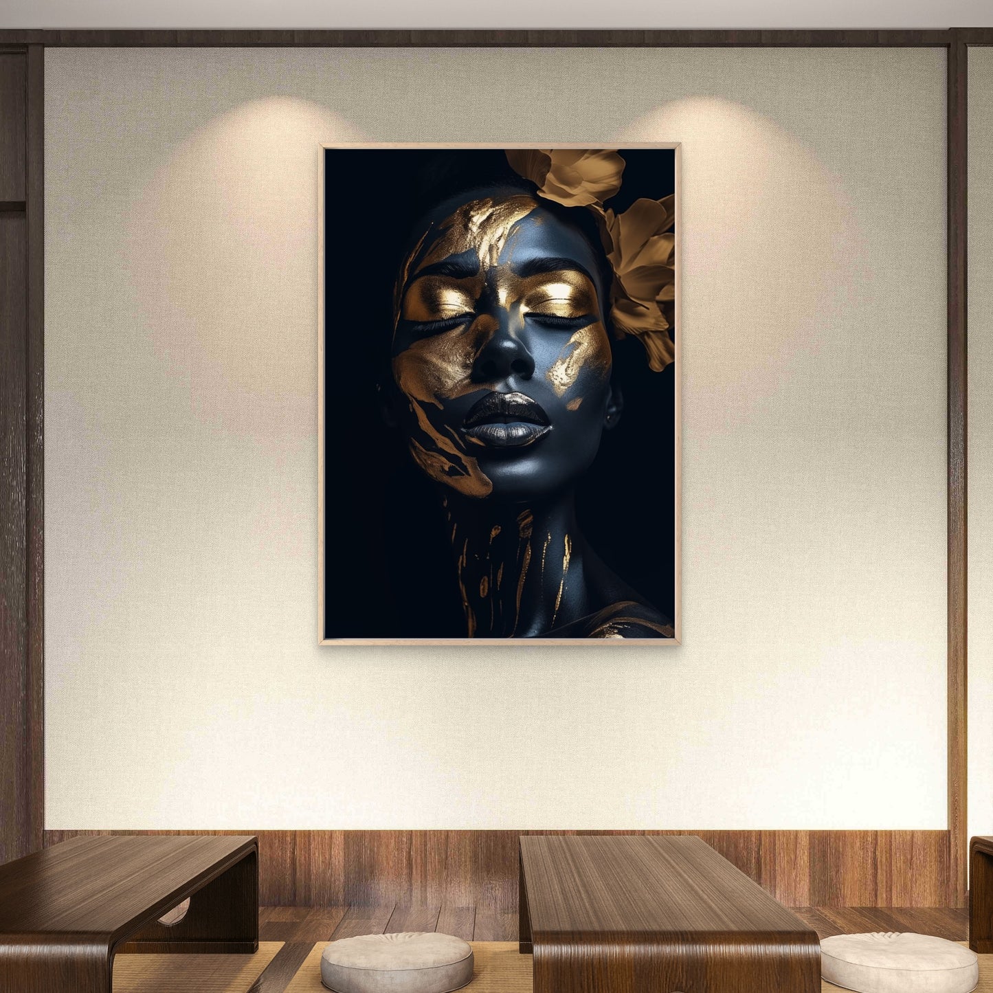 Gold & Black Luxury Woman Portrait Fashion Home Decor Premium Quality Poster Print Choose Your Sizes - Bella Home Decor