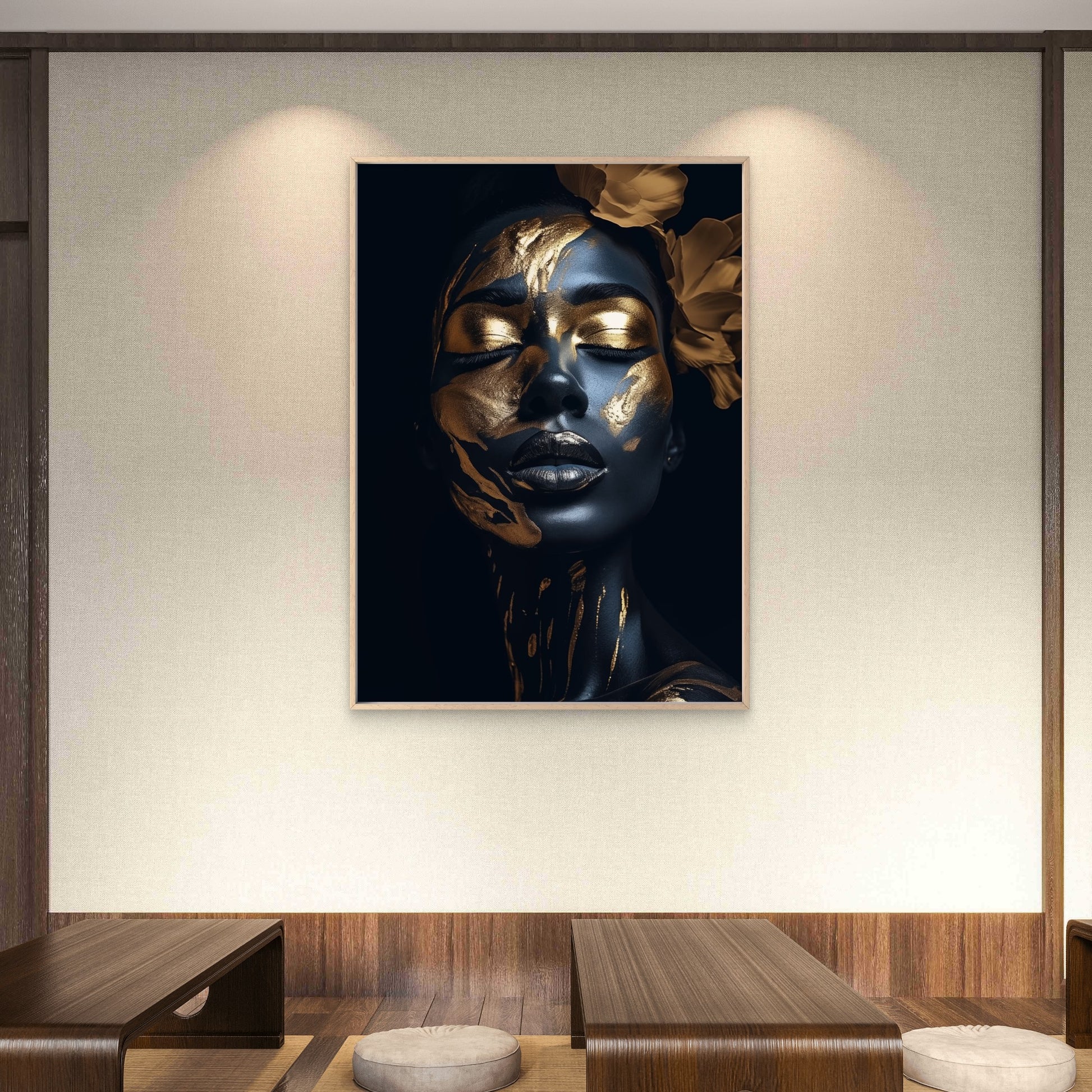 Gold & Black Luxury Woman Portrait Fashion Home Decor Premium Quality Poster Print Choose Your Sizes - Bella Home Decor