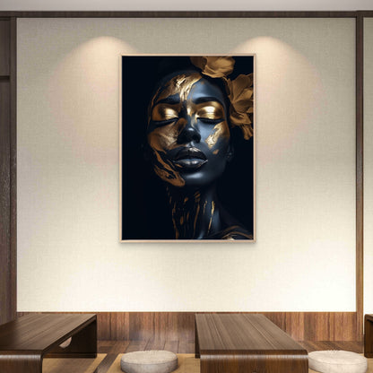 Gold & Black Luxury Woman Portrait Fashion Home Decor Premium Quality Poster Print Choose Your Sizes - Bella Home Decor