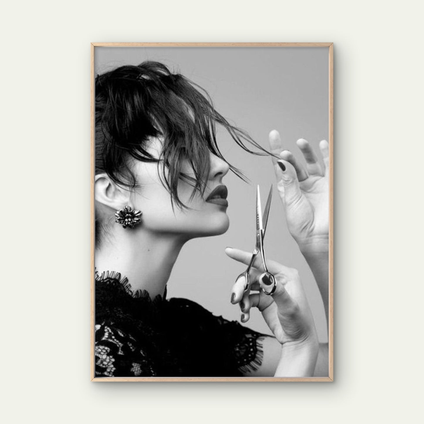 Black and White Hairstyle Cutting Fashion Home Decor Premium Quality Poster Print Choose Your Sizes - Bella Home Decor