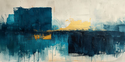 Teal Gold Abstract Texture Minimalist Design Wall Art Canvas Office Home Framed 120x60cm