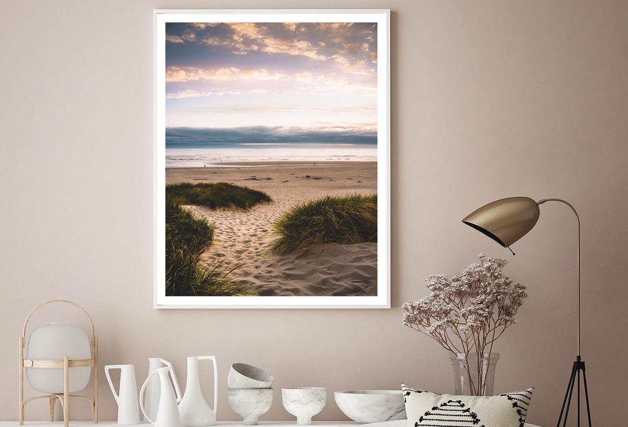 Sandy Trail Leads to The Beach Under Sunset on The Oregon Coas Home Decor Premium Quality Poster Print Choose Your Sizes - Bella Home Decor