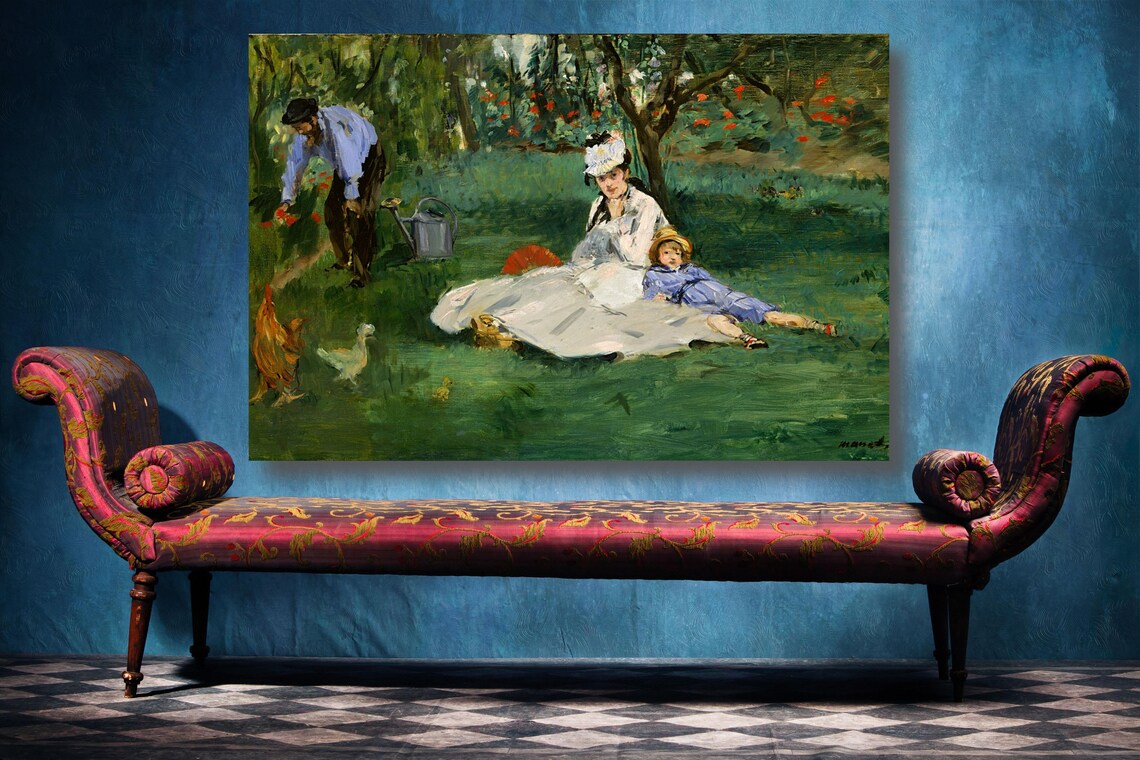 Eduoard Manet, The Monet Family UV Direct Aluminum Print Australian Made Quality