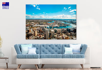 Aerial View of Darling Harbour Sydney Wall Art Decor 100% Australian Made