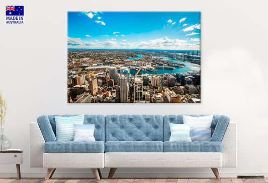 Aerial View of Darling Harbour Sydney Wall Art Decor 100% Australian Made