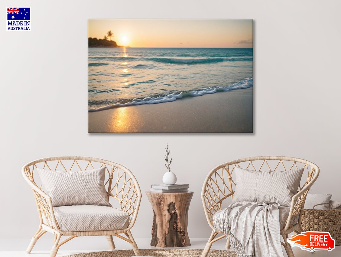 Blurred Tropical Beach View Print 100% Australian Made - Bella Home Decor