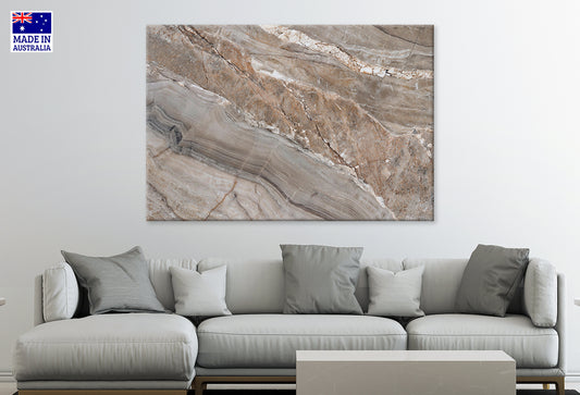 Grey Brown Marble Texture Patterns Wall Art Decor 100% Australian Made