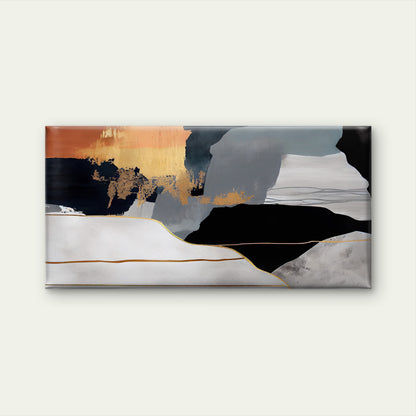Modern Gold Black Abstract Wall Art Canvas Office Home Room Framed 120x60cm - Bella Home Decor