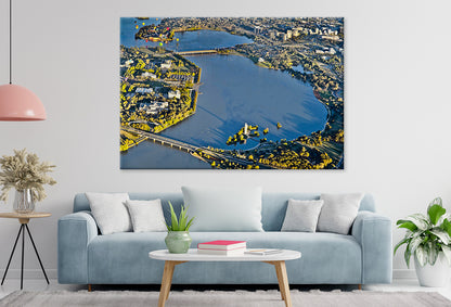 Canberra ACT Australia Lake Burley Griffin Balloon Wall Art Decor 100% Australian Made
