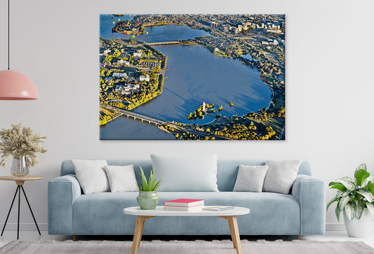 Canberra ACT Australia Lake Burley Griffin Balloon Wall Art Decor 100% Australian Made