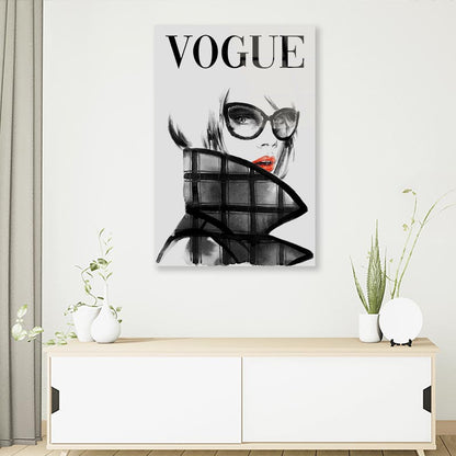 B&W Female Watercolor Painting 3D Design Acrylic Glass Print Tempered Glass Wall Art 100% Made in Australia Ready to Hang