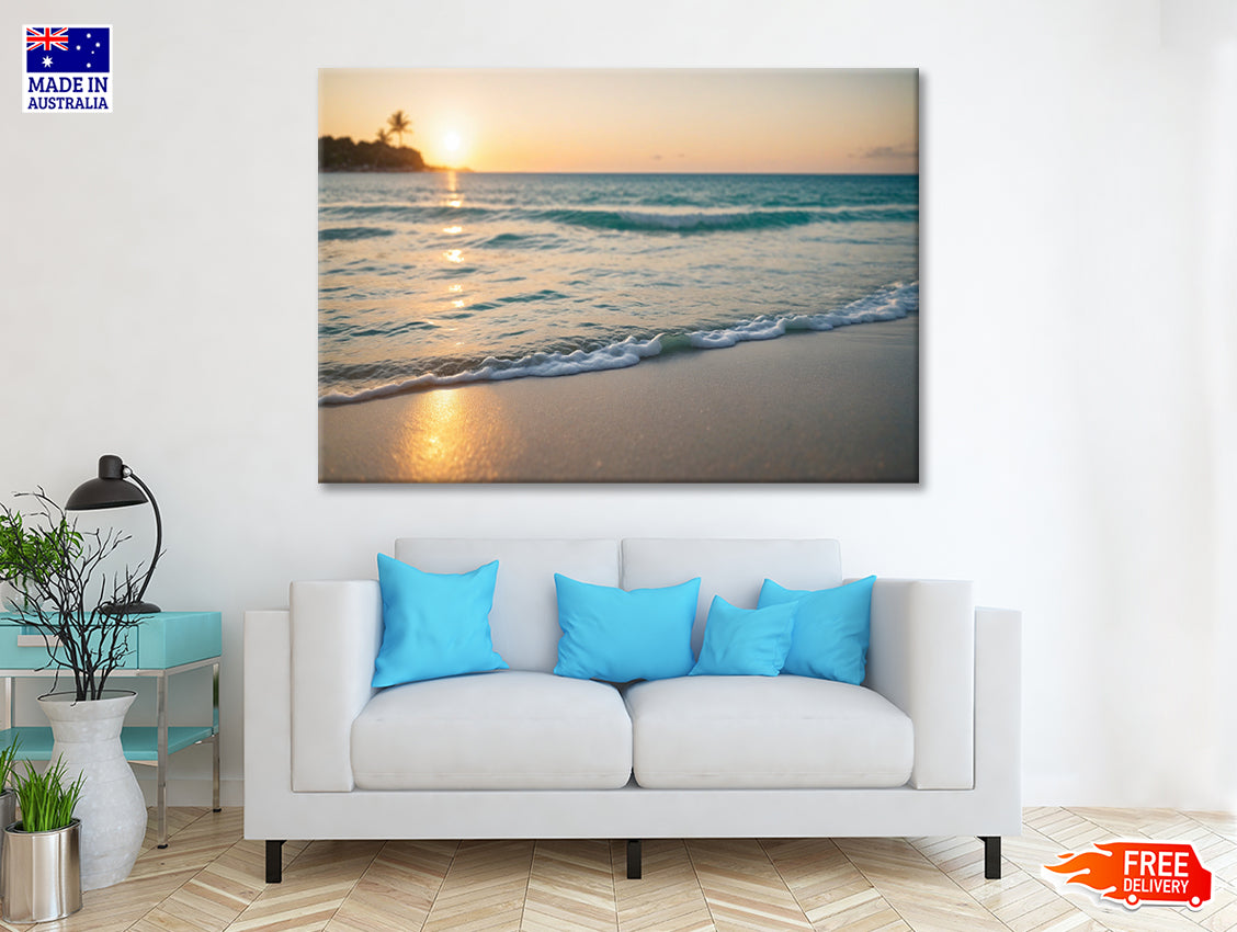 Blurred Tropical Beach View Print 100% Australian Made - Bella Home Decor