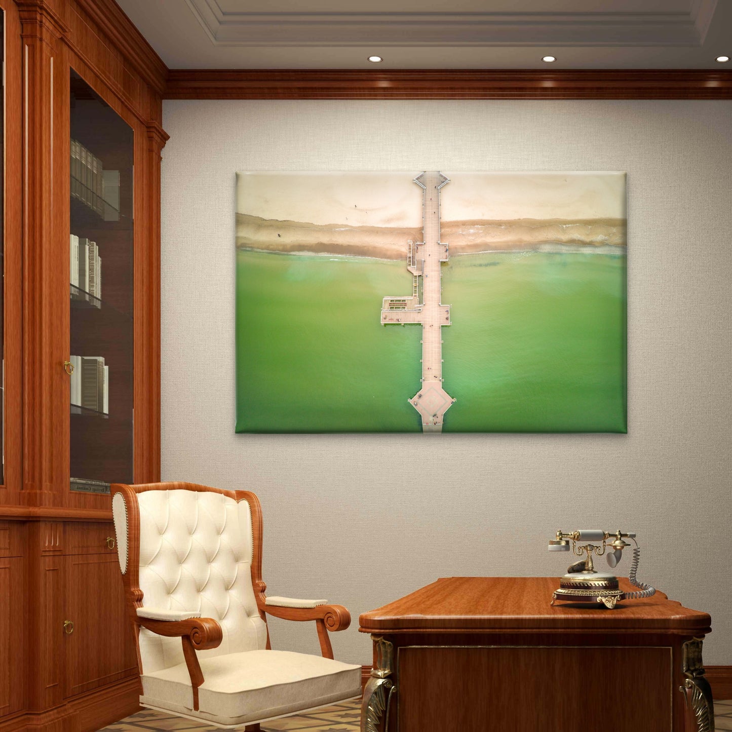 Aerial View of the Brzeźno Pier Poland Wall Art Decor 100% Australian Made - Bella Home Decor