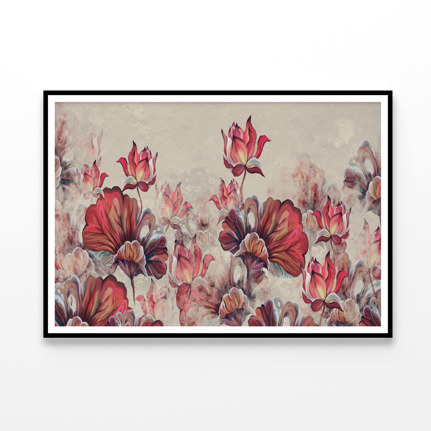 Art Painted Leaves and Water Lilies Home Decor Premium Quality Poster Print Choose Your Sizes