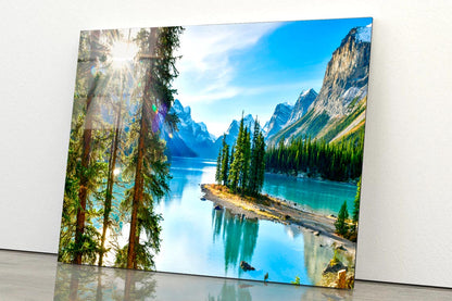 Mountain With Forest & River  Acrylic Glass Print Tempered Glass Wall Art 100% Made in Australia Ready to Hang - Bella Home Decor