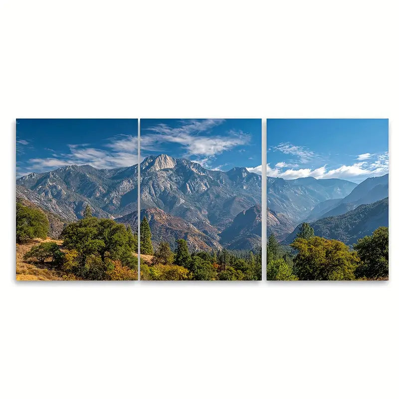 3pcs Scenic Mountain & Forest Metal Print Ready to Hang Art