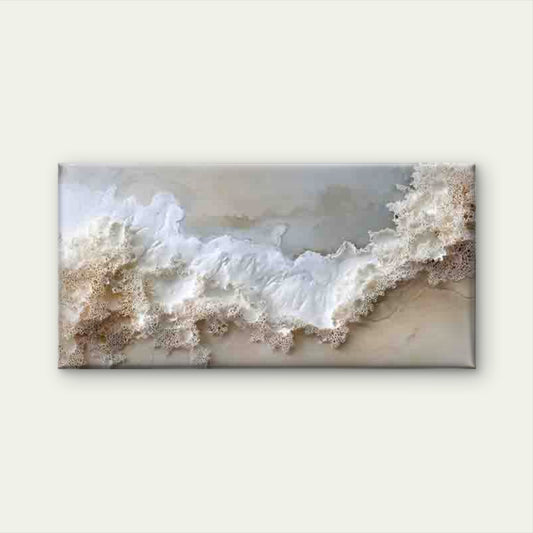 Abstract Ocean Waves Sandy Wall Art Canvas Office Home Room Framed 120x60cm - Bella Home Decor