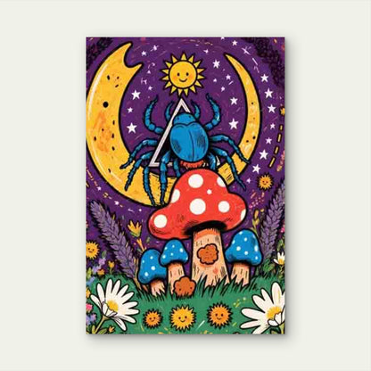 Spider-Mushroom Abstract 60x90cm Metal Print Ready to Hang - Bella Home Decor