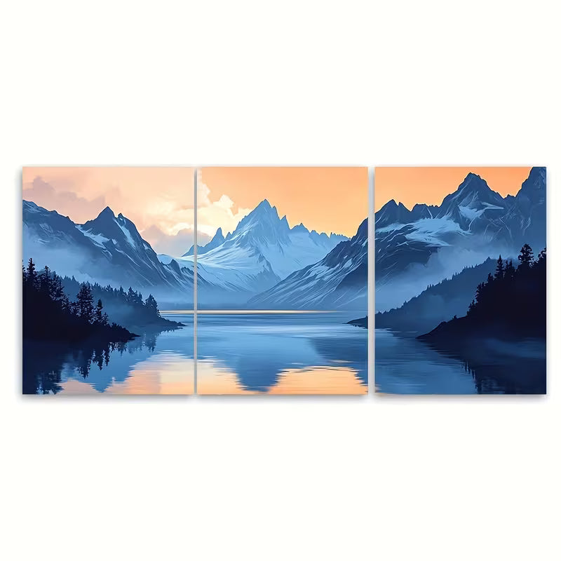 3pcs Majestic Mount Fitz Roy Landscape Metal Print Ready to Hang Art