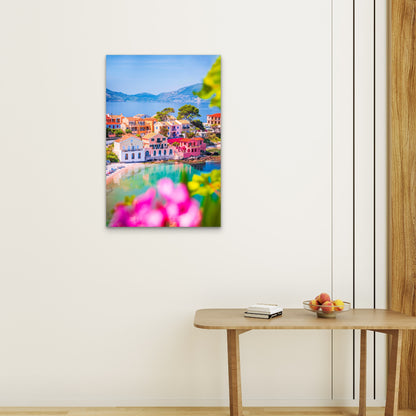 Assos Kefalonia Greece Colorful Sea View 40x60cm Metal Print Ready to Hang