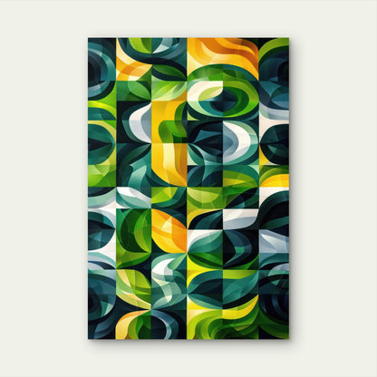 Abstract Geometric and Organic Painting 60x90cm Metal Print Ready to Hang