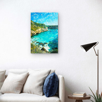 Mallorca Spain Beautiful Oil Paint Landscape 40x60cm Metal Print Ready to Hang