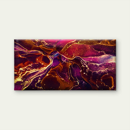 Crimson Rivers Of Gold Wall Art Canvas Office Home Room Framed 120x60cm - Bella Home Decor