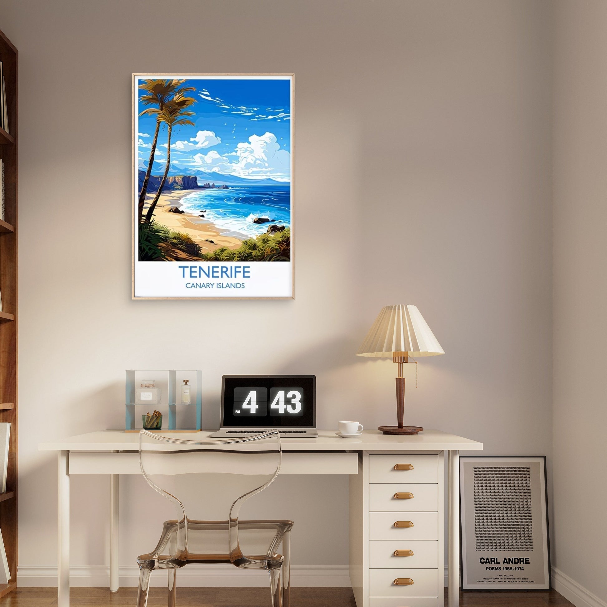 Sunny coastline of beautiful Tenerife Island Travel Poster Print Wall Art - Bella Home Decor