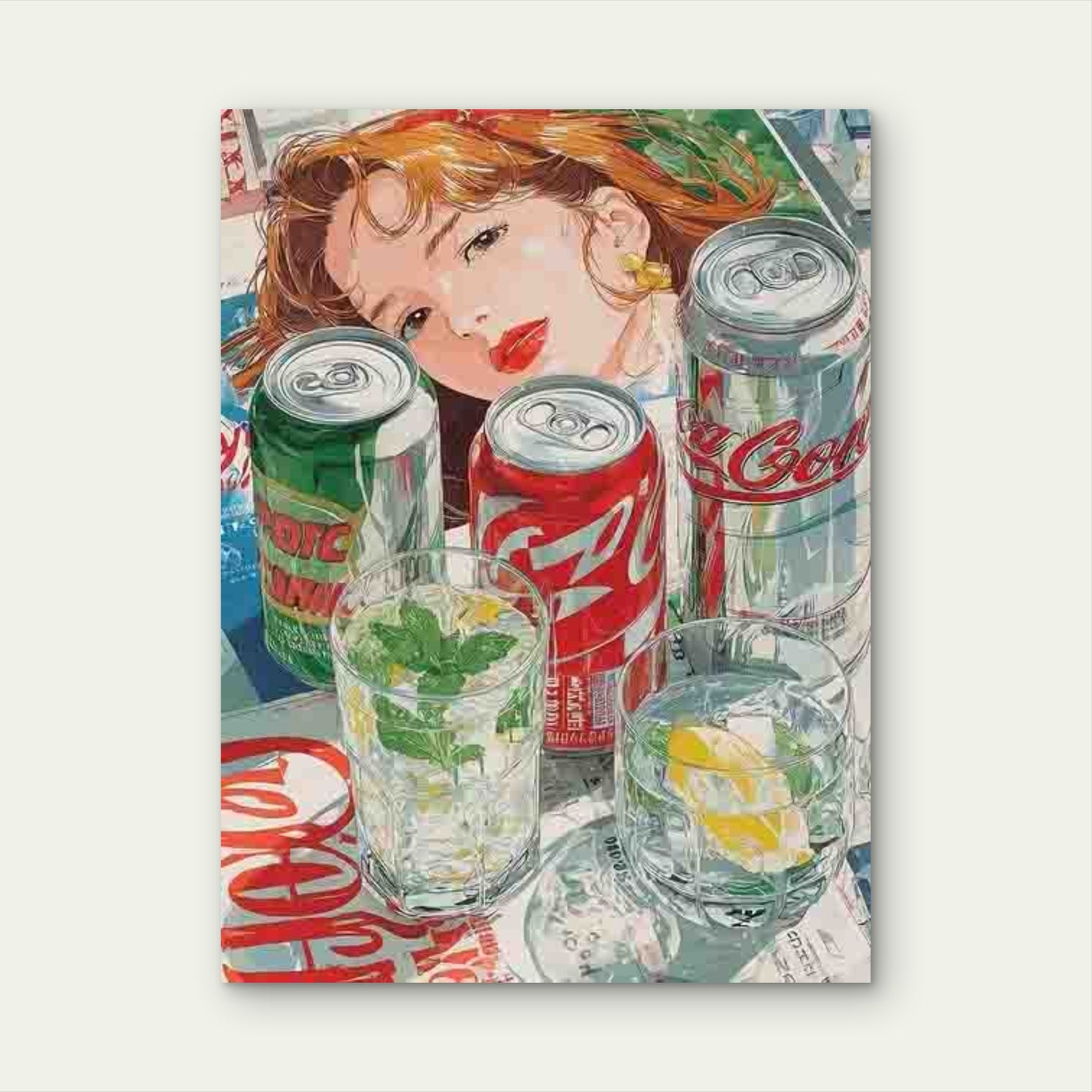Retro Vintage Soda & Alcohol Metal Print Ready to Hang