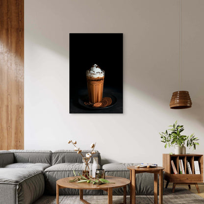 Chocolate Blended Iced Coffee Drink 60x90cm Metal Print Ready to Hang
