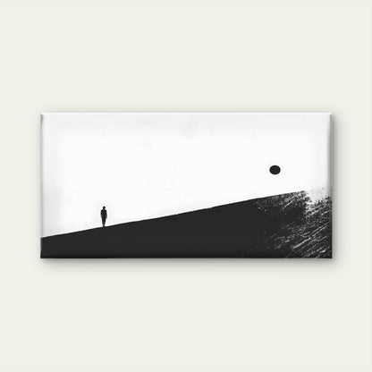 Black White Photo Person Standi Wall Art Canvas Office Home Room Framed 120x60cm