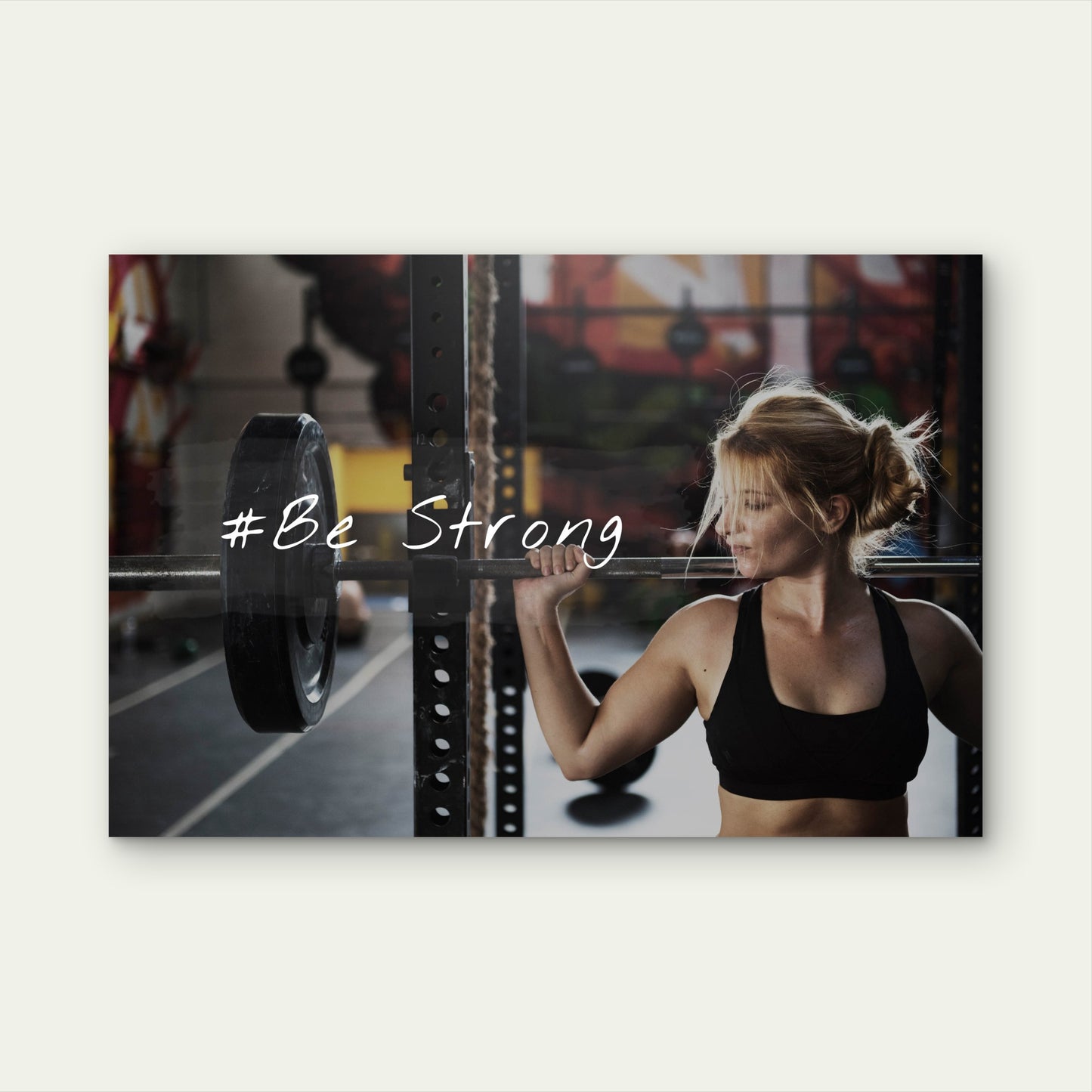 Be Strong Female Weightlifter Gym Fitness Motivational 5mm thick Plastic Poster Ready to Hang 90x60cm