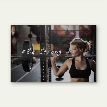Be Strong Female Weightlifter Gym Fitness Motivational 5mm thick Plastic Poster Ready to Hang 90x60cm