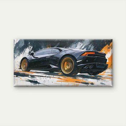 Graffiti Abstract Racing Car Wall Art Canvas Office Home Room Framed 120x60cm