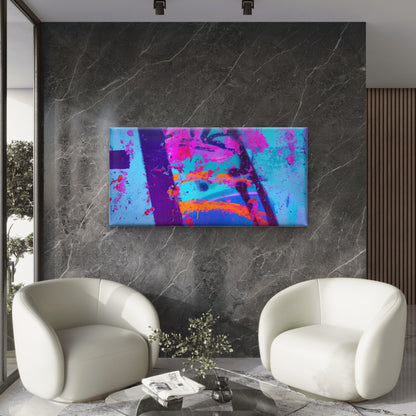 Modern Pink Spray Paint Mesh Wall Art Canvas Office Home Room Framed 120x60cm