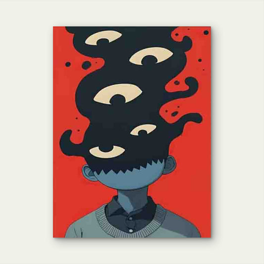 Minimalist Abstract Fantasy Character 60x90cm Metal Print Ready to Hang