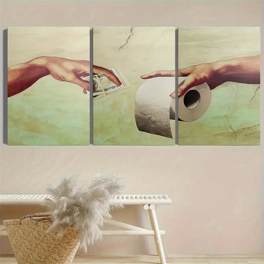 3pcs Listo Para Colgar, Estilo Moderno Metal Print Ready to Hang Art