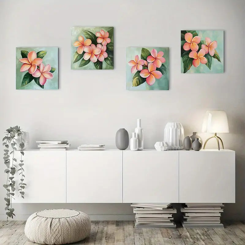 4pcs Classic Canvas Painting Wall Art Canvas Framed