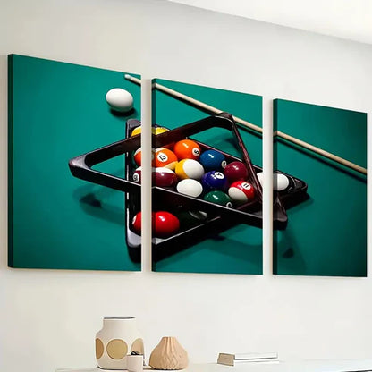3pcs Modern and Stylish Billiards Sports Art Pool Wall Art Set Canvas Unframed - High Quality Print 100% Australian Made Wall Canvas