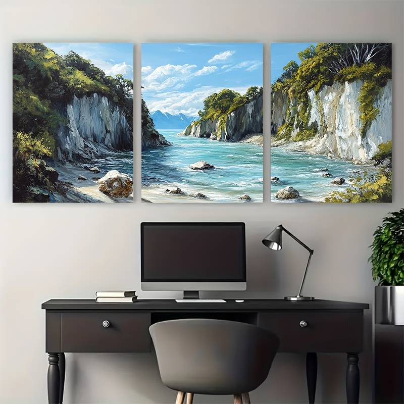 3pcs Cathedral Cove Travel Beach Metal Print Ready to Hang Art