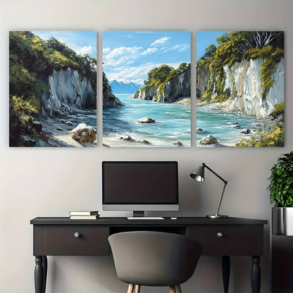 3pcs Cathedral Cove Travel Beach Metal Print Ready to Hang Art