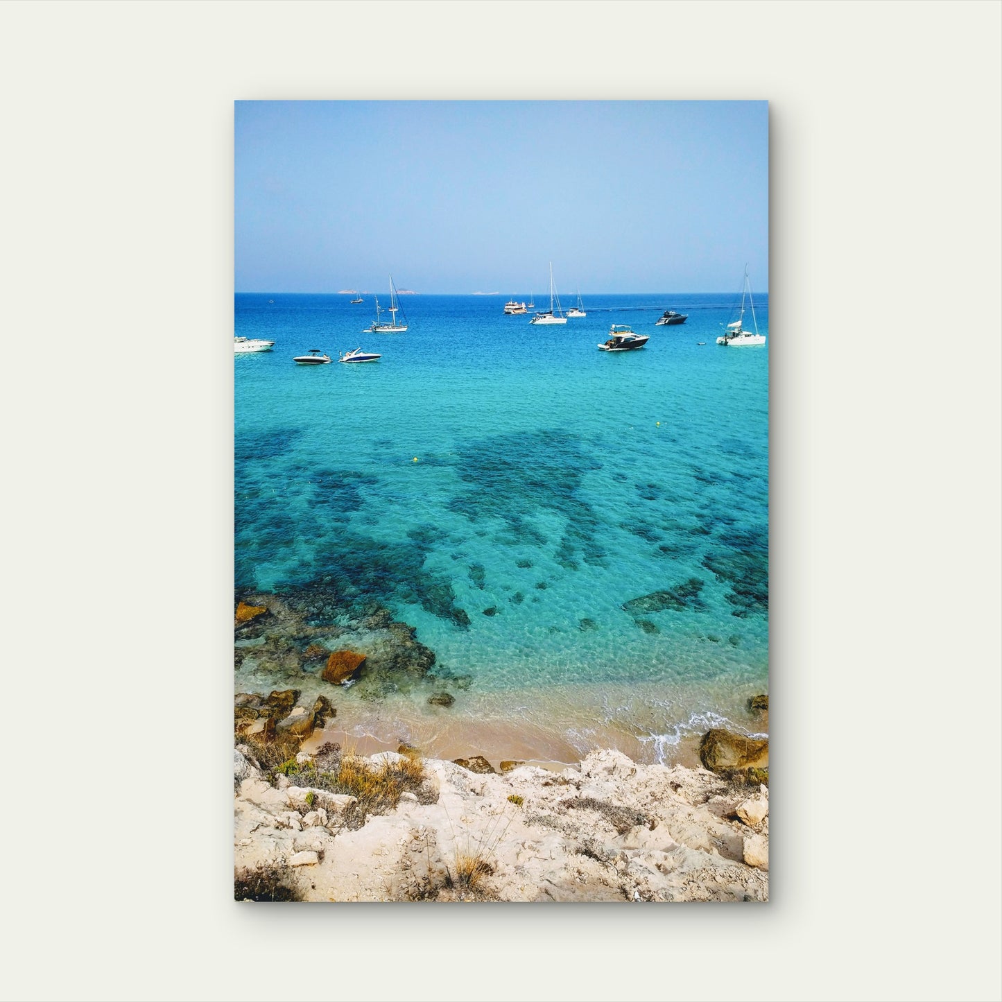 Spain Formentera Ses Illetes Beach Turquoise 40x60cm Metal Print Ready to Hang