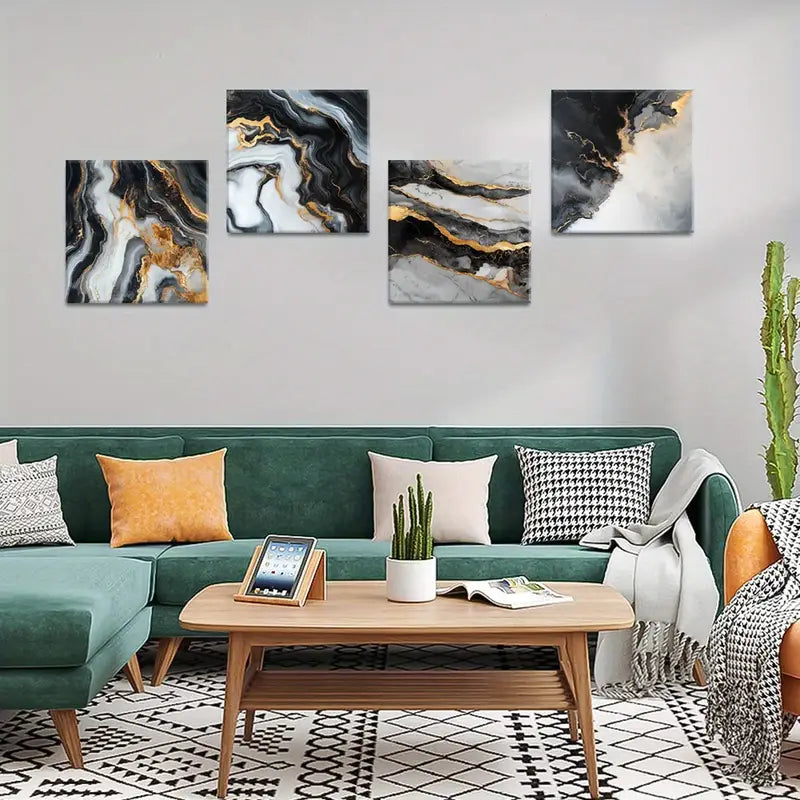 4pcs Flower Buds  Decor, Room Aesthetic  Wall Art Canvas Framed