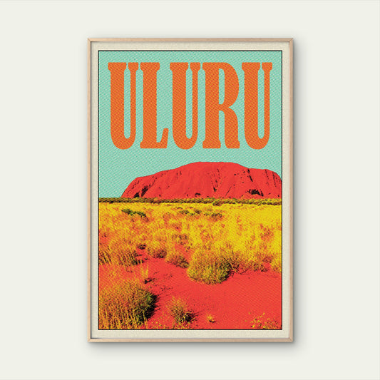Uluru Australia Vintage Retro Pop Art Outback Travel Poster Print Wall Art